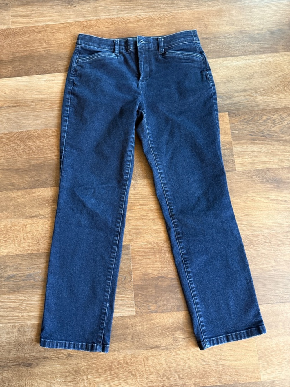 Women's Dark Blue Stretch Straight Jeans